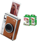Fujifilm Instax Mini EVO Instant Camera (Brown + Extra Film (20 Sheets)) by FUJIFILM