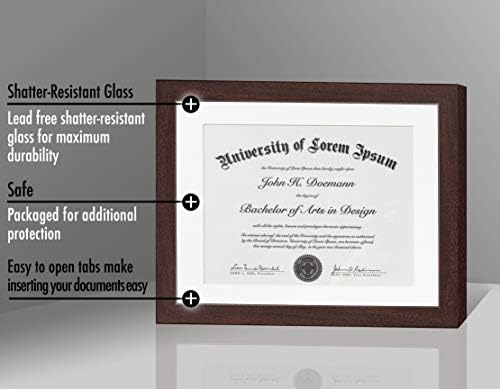 Americanflat 11x14 Diploma Frame - Matted to 8.5x11 - Mahogany - Image 6