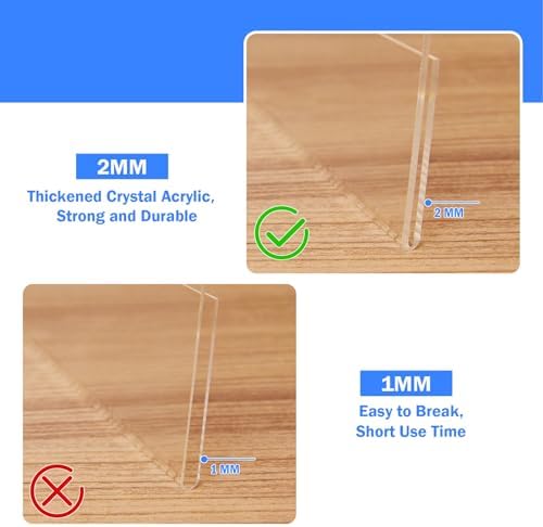 12 Pack Acrylic Sign Holder 8.5 x 11 Horizontal Slant Back Acrylic Stands for Display Plexiglass Clear Acrylic Display Stands for Ad Frame, Picture Photo Frames, Promotions, Restaurants, Office - Image 3