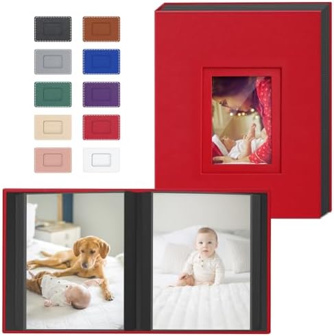 Popotop 4x6 Photo Album Holds 100 Pictures, Vegan Leather Hardcover by Popotop