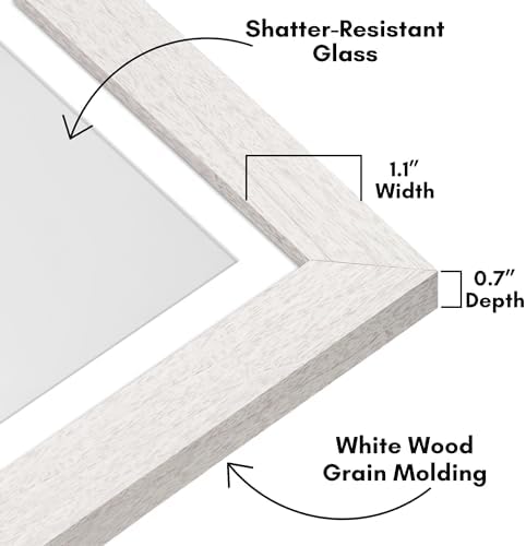 Americanflat 12x18 Poster Frame - Matted to 11x17 - Engineered Wood - White - Image 3