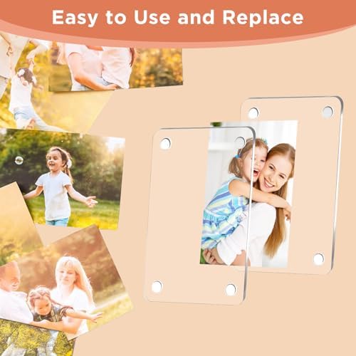 20 Pack Acrylic Fridge Magnetic Frame, Double Sided Clear Frameless Refrigerator Magnet Photo Picture Frame for Fujifilm Instax Mini, 2.36 x 3.54 Inch - Image 5