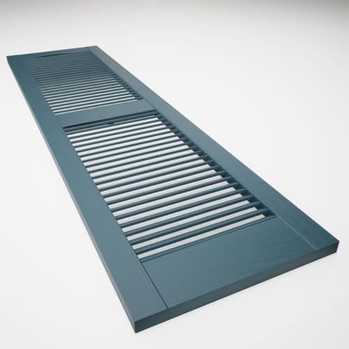 Ekena Millwork Lifetime Vinyl LL1S12X03600MB Standard Cathedral Top Center Mullion, Open Louver Vinyl Shutters, w/Installation Shutter-Lok's & Matching Screws (Per Pair), 12"W x 36"H, Midnight Blue - Image 6