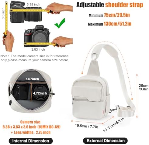 Cwatcun Camera Bag Sling Canvas, Crossbody Case with Rain Cover - Image 5
