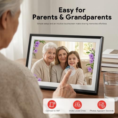 Digital Picture Frame, Frameo 15.6" WiFi Digital Photo Frame Large Display - Image 4
