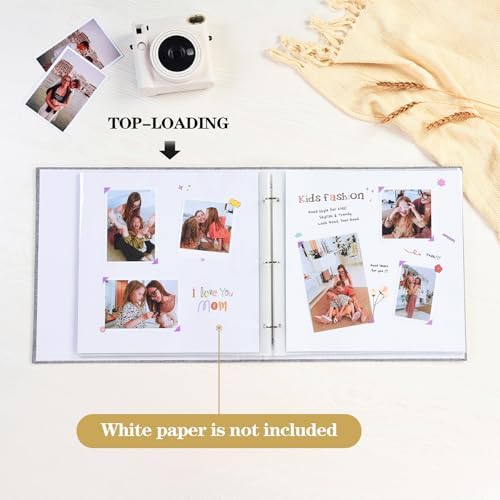 Mublalbum 10x10 Inch 3 Ring DIY Scrapbook Photo Album 40 Pages, Red - Image 5