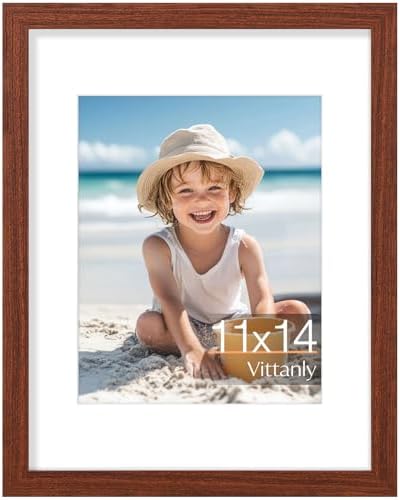 Vittanly 11x14 Picture Frame Made of Solid Wood for Wall or Tabletop, Brown by Vittanly