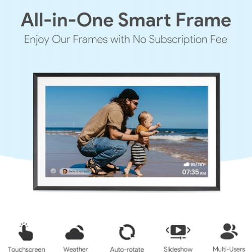 Euphro 15.6'' Digital Picture Frame with 1920x1080 IPS Touch Screen, Smart Digital Photo Frame with 32GB Storage, Easy Setup to Share Photos/Videos via Free App - Image 5