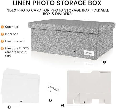 Photo Storage Box 4x6, Decorative Photo Boxes storage With Lids - Image 7