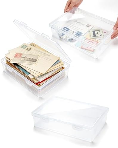 Paper Organizer Box, 3 Pack Plastic Photo Storage Box File Organizer Boxes Craft Storage Boxes, File Portable Project Case For Craf, Certificates, Documents, Photos, 12.8 X 9 X 2 Inch by Unknown