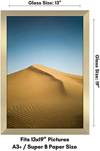 Americanflat 13x19 Picture Frame with Shatter-Resistant Glass - Signature Collection - Gallery-Style Frames Made of Engineered Wood - Photo Frame for Wall Display - Gold - Image 2