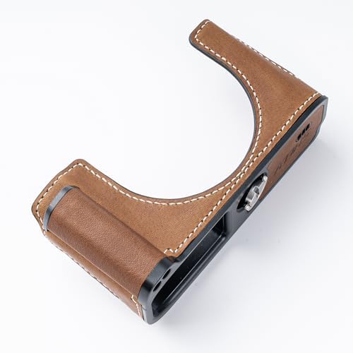 Camera Genuine Leather Half Case ，Compatible with Sony RX1RM3 RX1R III ，Custom Full-Grain Leather Camera Protector - Exclusive Grip Design + Aluminium Alloy Base Construction (Coffee) - Image 2