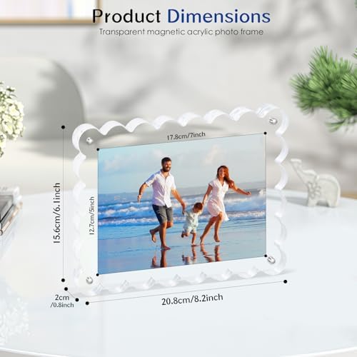 6 Pack Acrylic Magnetic Photo Frame, Clear 5x7 Picture Frames - Image 3