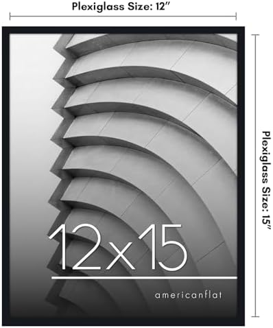 Americanflat 12x15 Picture Frame - Slim Molding - Black - Image 2