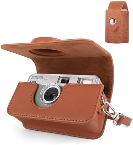 Protective Case Compatible for Kodak EKTAR H35/H35N/Ultra F9/VIBE 501F Film Camera, PU Leather Carrying Bag and Film Storage Case for KODAK H35/H35N/Ultra F9/VIBE 501F Film Camera - Brown by HIYQIN