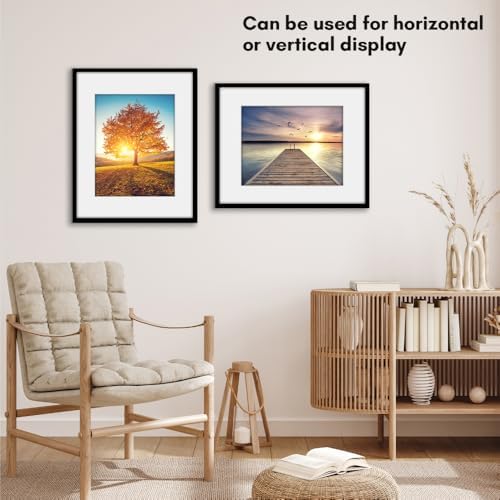 Americanflat 16x20 Poster Frame - Matted to 11x14 - Slim Molding - Black - Image 4