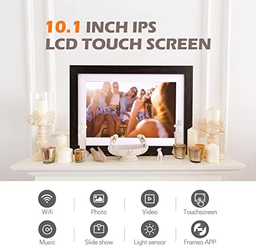 Ciowain 10.1" WiFi Digital Picture Frame, Smart Cloud, Frameo App - Image 2
