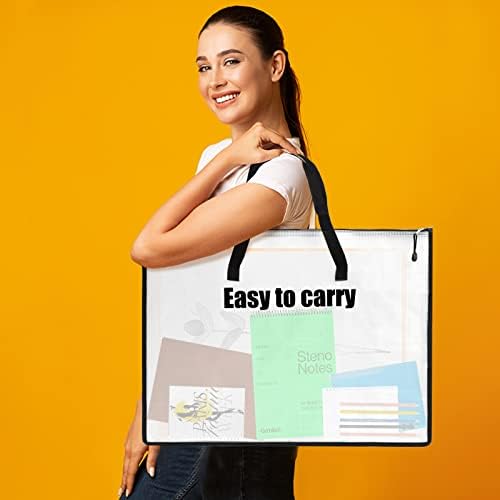 EOOUT 4pcs 18.5x24.8 Inches Art Portfolio Bags, Portfolio Folder for Artwork, Posters Storage Bag with Zipper and Handle Mesh Folder Organizers for Poster, Scrapbook, Keepsake and Bulletin Board - Image 7