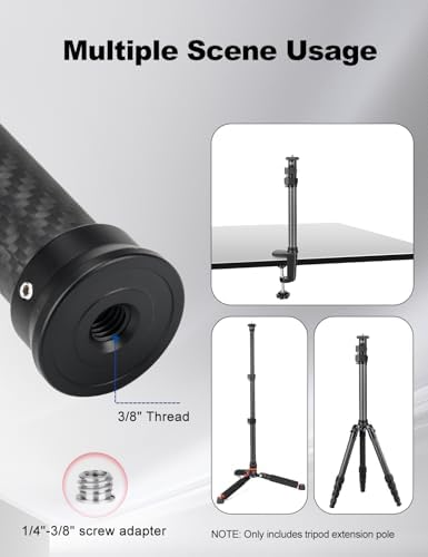 Koolehaoda Tripod Extension, 11"-25" Carbon Fiber Tripod Extender Pole - Image 6
