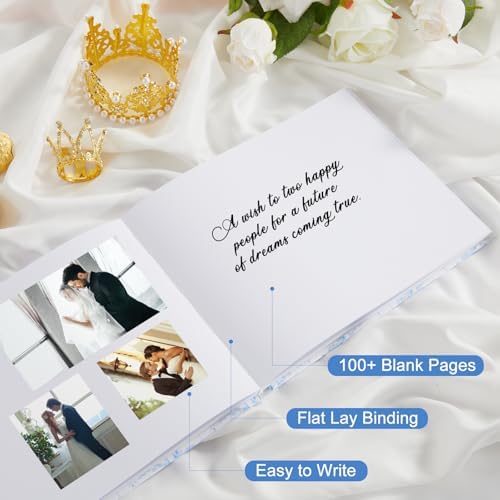 Wedding Guest Book Letters to Bride 8.5x7 Inch,Blue,Classic - Image 5