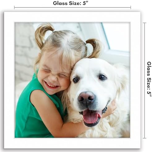 Americanflat 5x5 Picture Frame - Slim Molding - White - Image 2