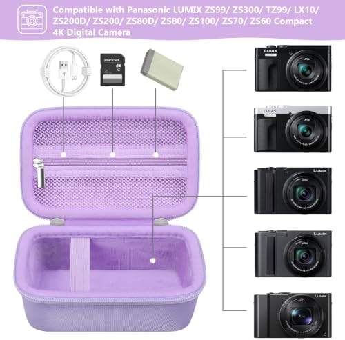 Camera Case for Panasonic LUMIX ZS99 / ZS300 Digital Camera, Purple - Image 2
