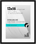 Americanflat 13x16 Picture Frame - Matted to 10x13 - Slim Molding - Black by Americanflat