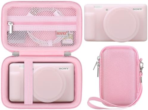 BOVKE 2-in-1 Camera Case Bundle Set for Sony ZV-1 Digital Camera, Pink by BOVKE