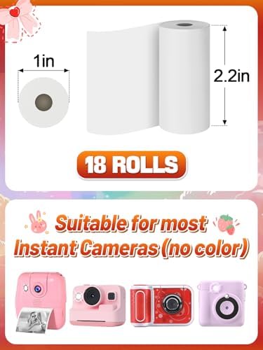 18 Roll 1''×2.2'' Kids Camera Paper Roll Refill for Kid Camera Instant Print - Image 5