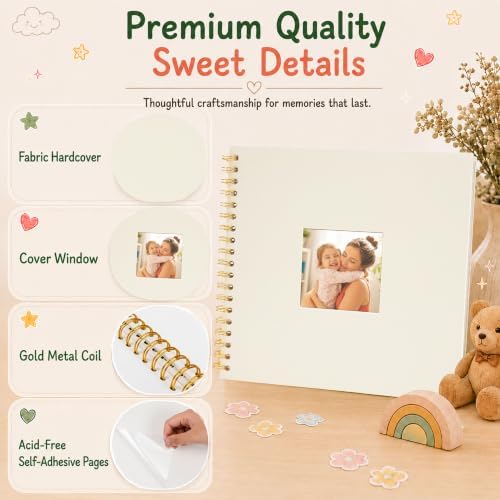 10x10 Spiral Self Adhesive Photo Album 40 Pages Beige - Image 2