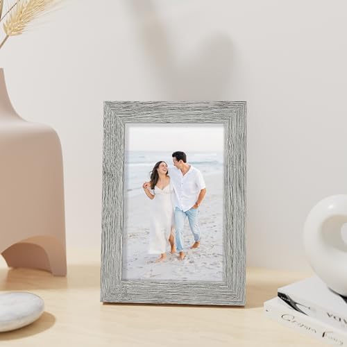 Vittanly 4x6 Picture Frame Made of Solid Wood for Wall or Tabletop, Grey - Image 4