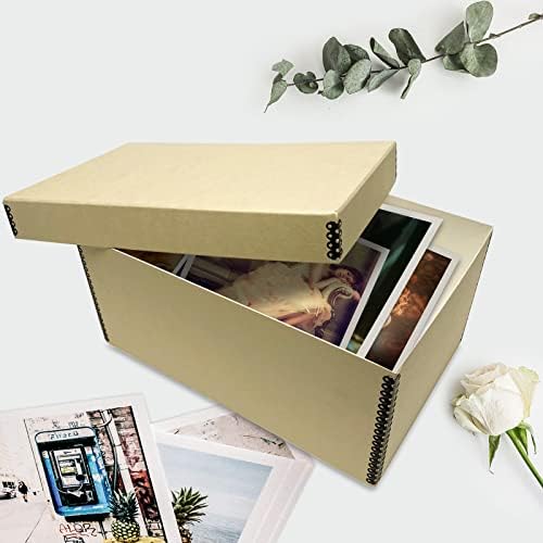 Lineco Archival Photo Storage Box, with Removable Lid, 5"x7"x12", Tan - Image 6