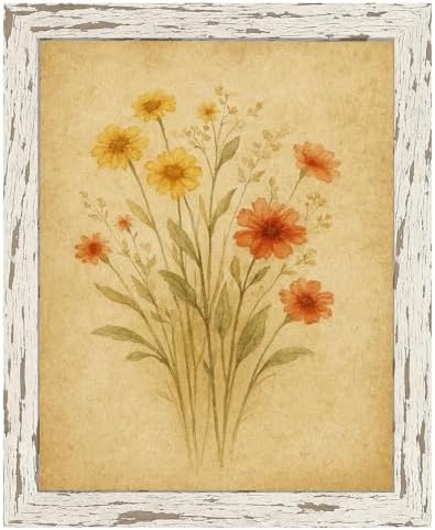 puthiac 8x10 Rustic Farmhouse Picture Frame, Distressed White, 1 Pack by PUTHIAC