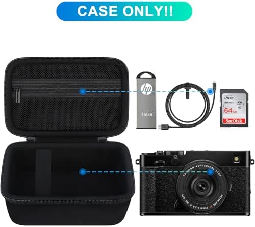 BOVKE Hard Carrying Case for FUJIFILM X-E5 Mirrorless Digital Camera, Extra Mesh Pocket for Batteries, SD Card, Charging Cables and More Additional Accessories, Black - Image 3