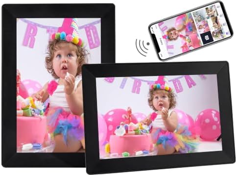 Digital Picture Frame, 10.1 Inch Frameo Digita Photo Frame WiFi, 1280x800 IPS HD Touch Screen 16GB Storage Space,Wall-Mounted,Auto-Rotate, Instantly Share Photos/Videos via App,Black by SBUSFGT