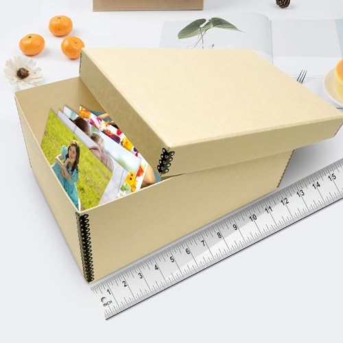 Lineco Archival Photo Card Box, Museum-Quality Storage, 5x8x12 Inch, Tan - Image 3
