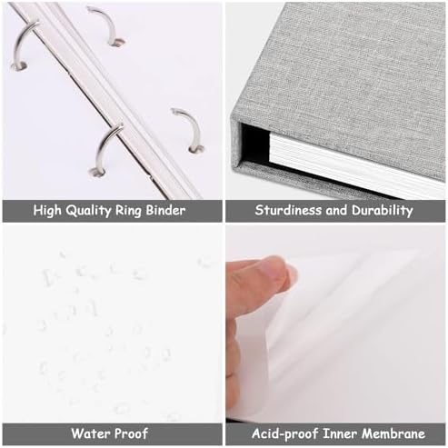 Zesthouse Photo Album Self Adhesive with Picture Display Window, 3-Ring Scrapbook Albums 60 Pages Holds 8x10 5x7 4x6 Photos, DIY Photo Book Ideal Gift for Family Wedding Baby - Image 5