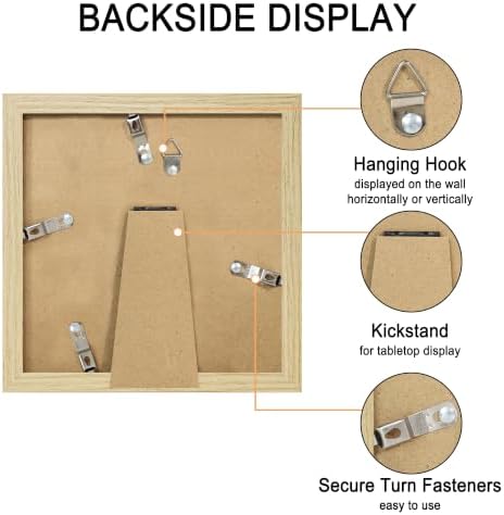 6x6 Picture Frame Set of 4 with Real Glass, Wall & Tabletop Display - Image 6