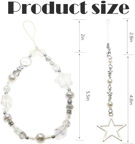 Beaded Camera Wrist Strap,Cute Phone Charm Decor,Pearl Bracelet Wrist Strap - Image 6