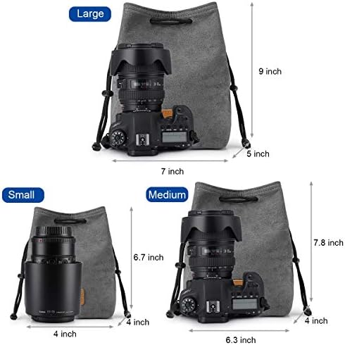 S-ZONE Soft Camera Bag DSLR Insert Handbag Drawstring Lens Case - Image 3