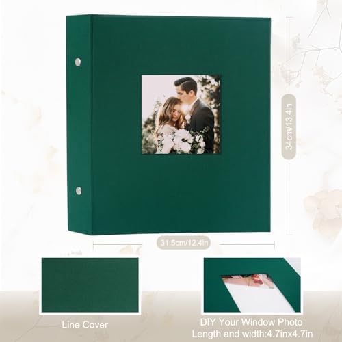 Artmag Fabric Photo Album 4x6 600 Large Capacity for Family Wedding Anniversary Linen Album Holds 600 Horizontal and Vertical Photos (600 Pockets, Dark Green) - Image 2