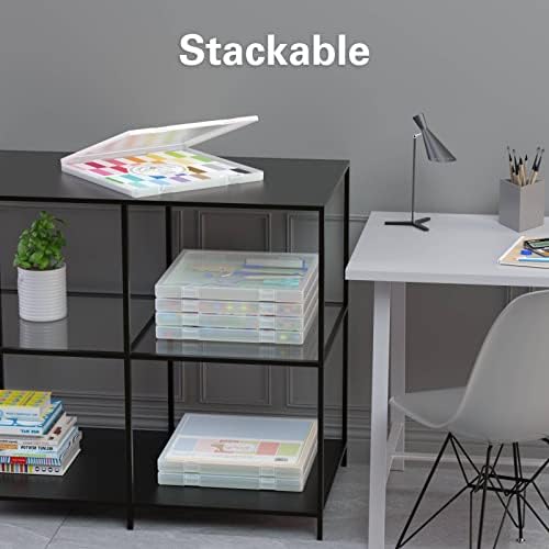 Denkee 12 x 12 Paper Storage, 6 Pack Scrapbook Paper Organizer Storage, Craft Organizers Box, Portable Storage Containers for Board Game, Craft, Art Supplies - Image 5