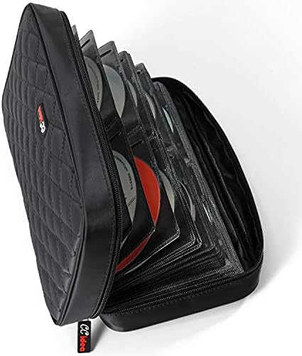 CCidea CD DVD Case Holder, Portable Disc Storage Wallet Binder, Multiple Capacity CD Organizer for Car Home Travel, Anti-Scratch Blu-Ray Game Disc Storage (96-Black) - Image 2