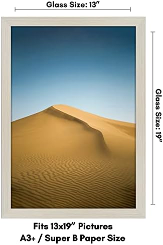 Americanflat 13x19 Picture Frame with Shatter-Resistant Glass - Signature Collection - Gallery-Style Frames Made of Engineered Wood - Photo Frame for Wall Display - Light Wood - Image 2