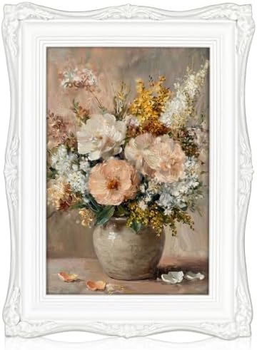 Vintage White Picture Frame 4x6, Antique Wedding Photo Frame Décor by Arborus
