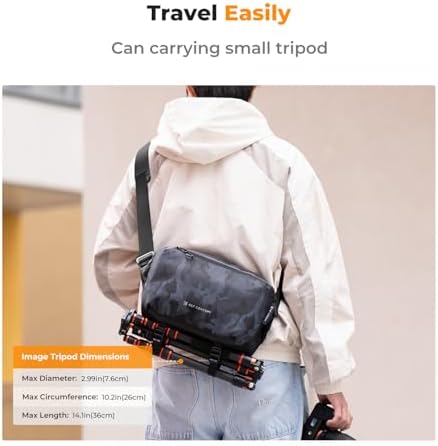 K&F CONCEPT 2 in 1 Camera Sling Bag, Everyday Shoulder Bag - Image 5
