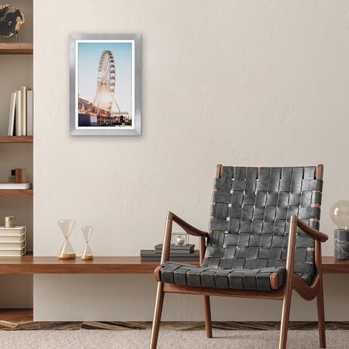 Americanflat 12x18 Poster Frame - Matted to 11x17 - Silver - Image 4