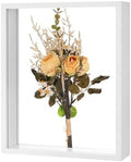 M METERXITY 1-Pack Dried Flower Frame, 8 x 10 Inch Double Acrylic Wooden Dried Flower Photo Floating Frame for Tabletop/DIY/Handicrafts [White] by MMETERXITY