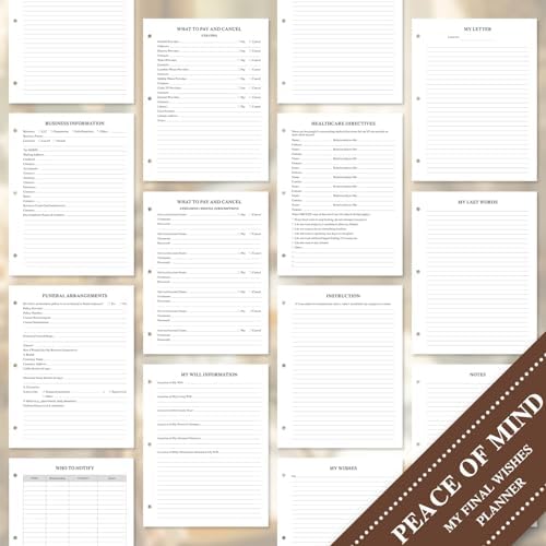 Lanpn End of Life Binder Organizer Death Planner 8.5"x11", Final Wishes & Estate Document Folder with 8 Dividers & 10 Letter Size Binder Pockets, When I Die Journal Before Death Life Plan Book, Black - Image 6