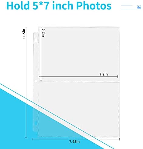 Fabmaker 30 Pack 5x7 Photo Sleeves for 3 Ring Binder, Hold 120 Photos - Image 2